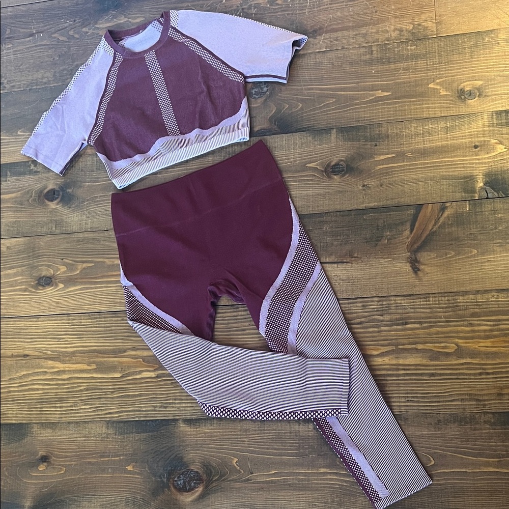 Fabletics Bordeaux Pink Activewear Set